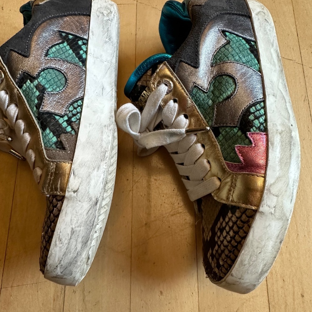 ZADIG & VOLTAIRE PARIS multi  media reptile design sneaker, 37/6 - Picture 10 of 10